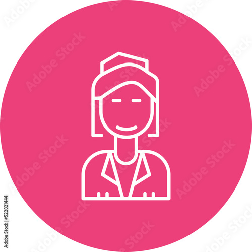 Flight Attendant Line Two Color Icon