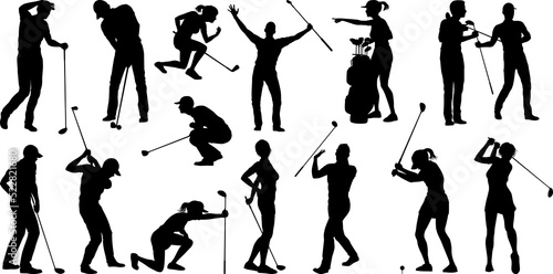 A set of golfer sports peop...
