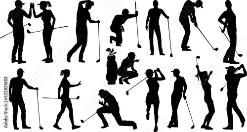 A set of golfer sports peop...