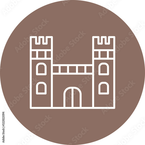 Castle Line Two Color Icon