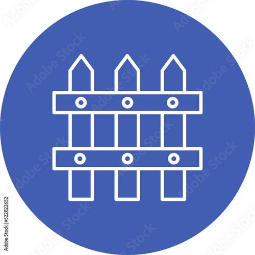 Fence Line Two Color Icon