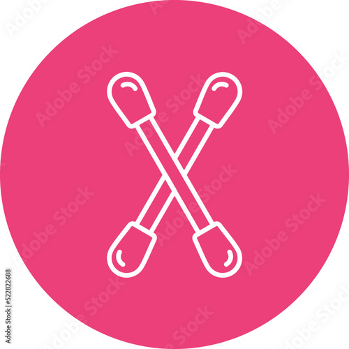 Cotton Swabs Line Two Color Icon
