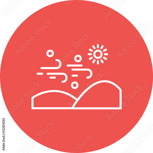 Desert Sandstorm Line Two Color Icon