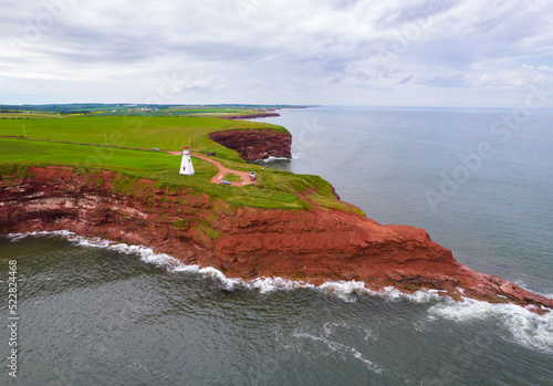 Lighthouse on the red sand cliffs