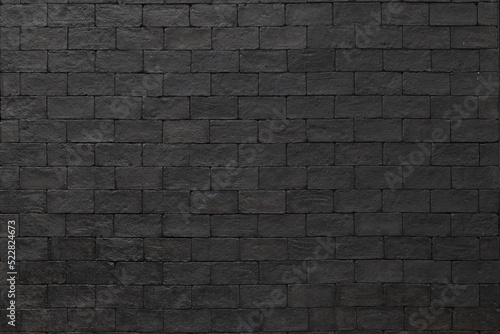 Black brick wall background horizontal architecture wallpaper construction cement