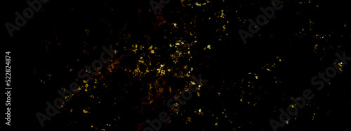 black background and Gold Texture. black and gold  dirty or scratch aging effect. Dusty and grungy scratch texture material or surface. background black gold spots. 