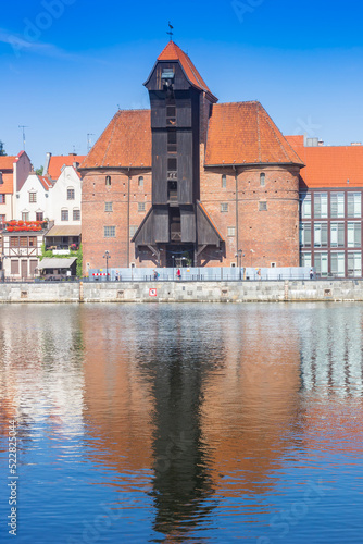 Historic Zuraw crane building at the waterfront in Gdansk, Poland