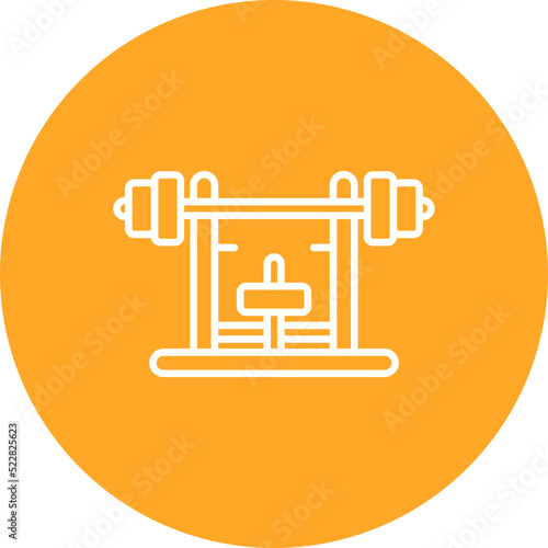 Bench Press Line Two Color Icon