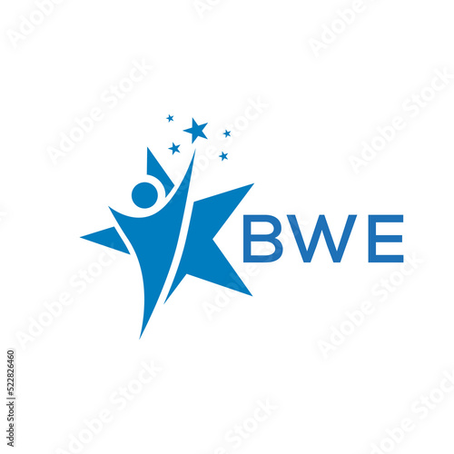 BWE Letter logo white background .BWE Business finance logo design vector image in illustrator .BWE letter logo design for entrepreneur and business.
 photo