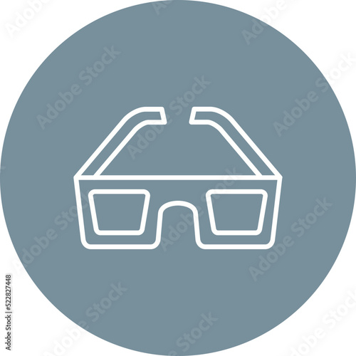 3d Glasses Line Two Color Icon