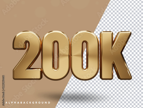 200k follower text effect