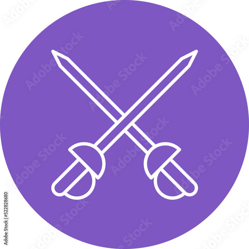 Fencing Line Two Color Icon