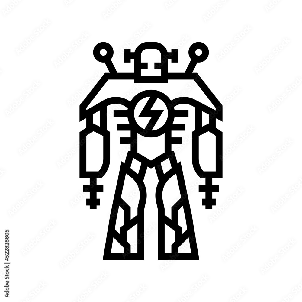 electric monster line icon vector. electric monster sign. isolated contour symbol black illustration