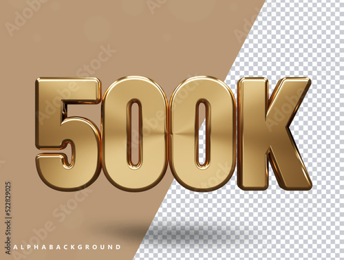 500k follower text effect