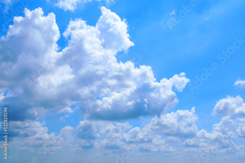 Blue sky and white cloud on a sunny day - skyscape & Cloudscape in Thailand