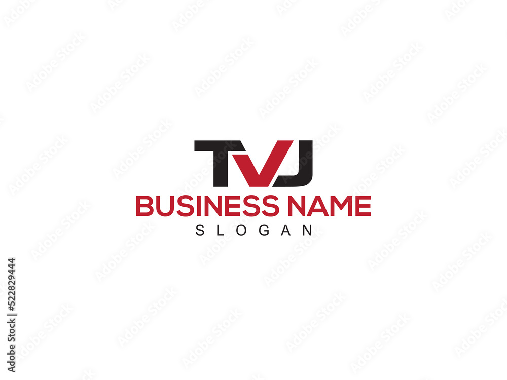 Simple TVJ Logo Icon Design, Creative TV t v j Logo Letter Vector