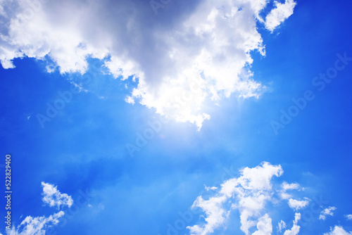 Blue sky and white cloud on a sunny day - skyscape   Cloudscape in Thailand