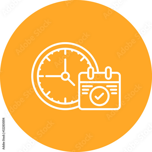 Time Plan Line Two Color Icon