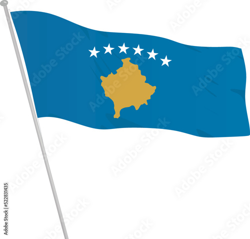 Kosova national flag. vector illustration photo