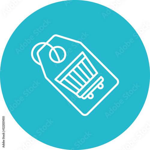 Cart Tag Line Two Color Icon
