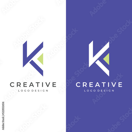 Abstract initial logo letter k with monogram concept. Logos can be used for businesses, companies and others.