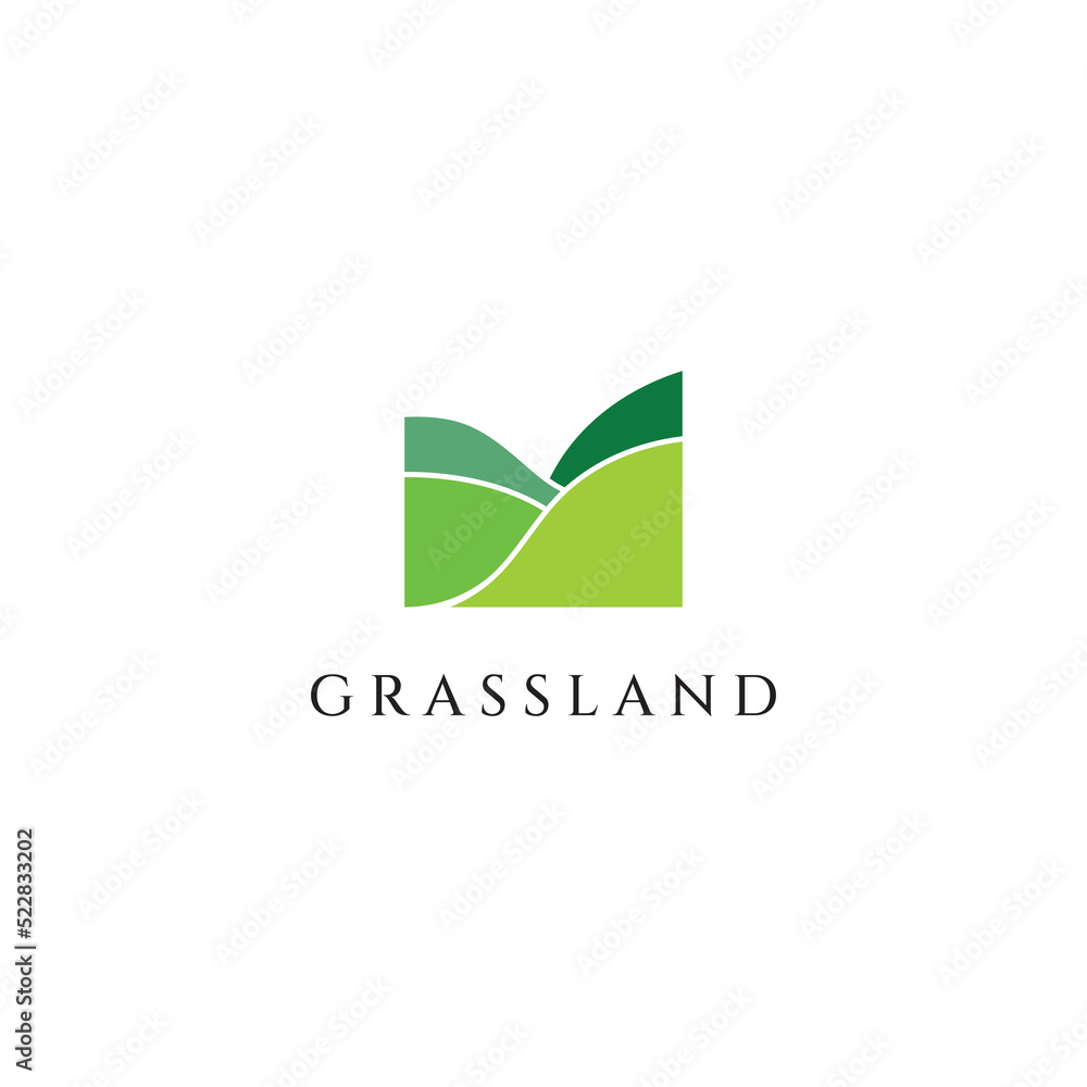 Natural green grass, meadow, and mowed grass element logo in Spring vector logo design template. Natural green grass, meadow, and mowed grass element logo in Spring vector logo design template.