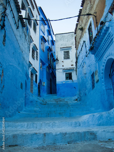 Cozy and bright streets of Chefchaun in Morocco © Konstantin