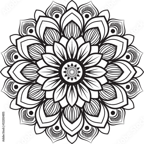 mandala design tibetan decorative ornament coloring page greeting card invitation tattoo yoga spa symbol