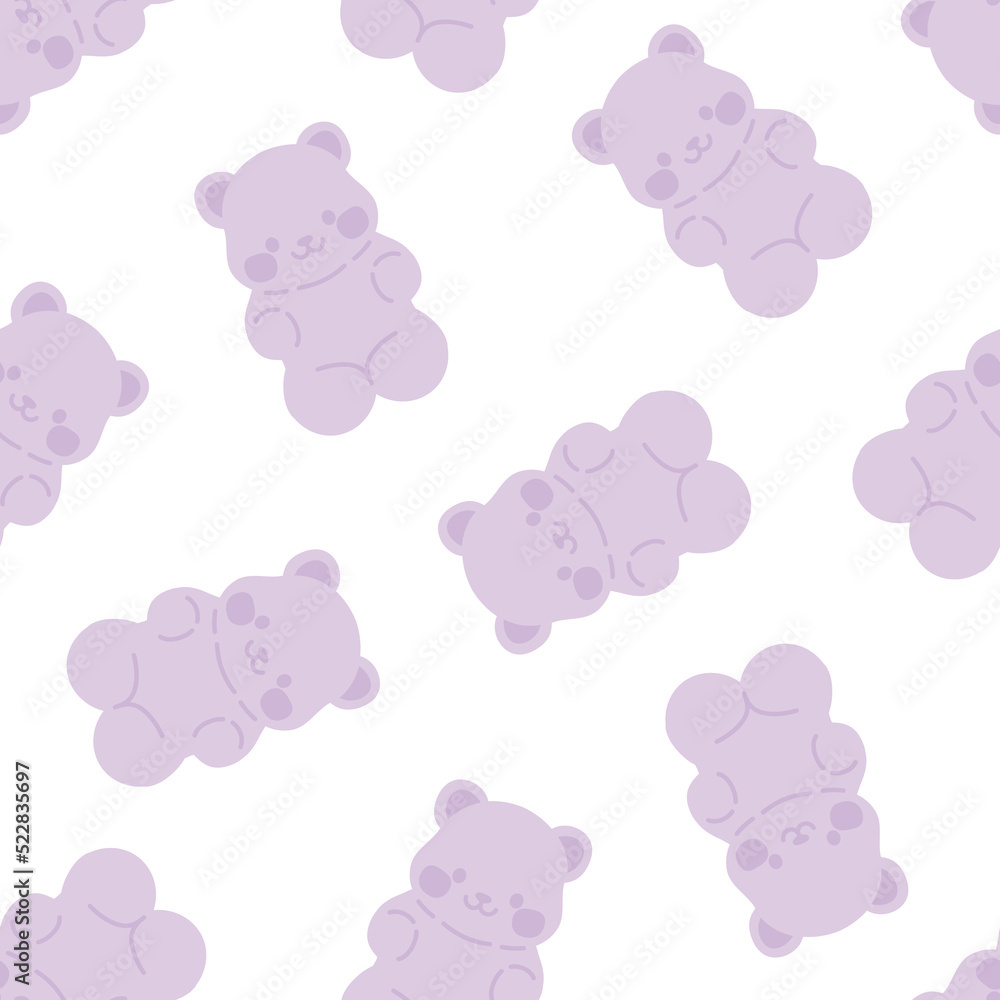 Seamless pattern with purple candy bears Seamless pattern with purple candy bears