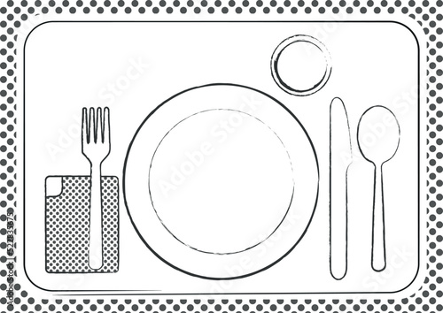 napkin plate spoon fork knife