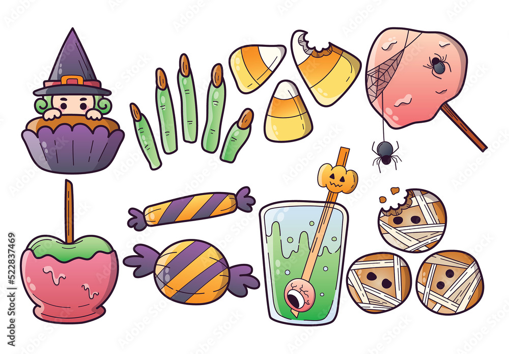 Halloween Candy Candies Vector Clipart Illustration Stock Template