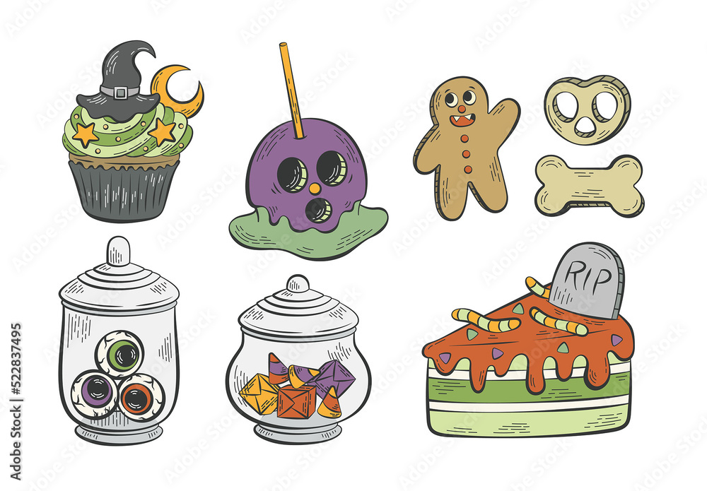 Halloween Trick or Treat Candy Vector Clipart Stock Template | Adobe Stock