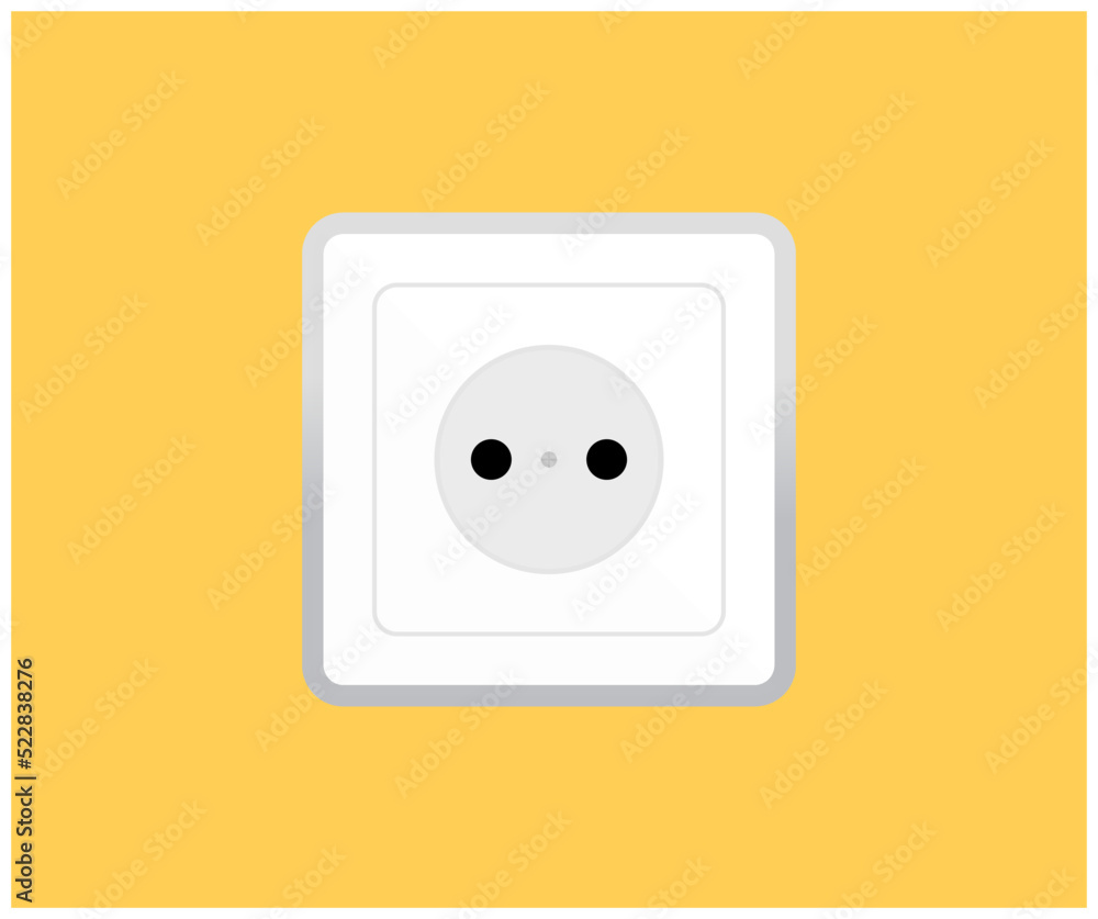 Electric socket on, Power electrical socket realistic logo design. Power electricity, outlet european vector design and illustration. Electric socket on, Power electrical socket realistic logo design. Power electricity, outlet european vector design and illustration.