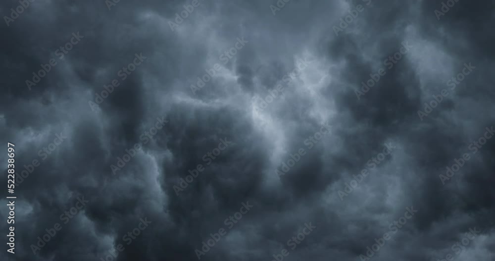 Turbulent Nimbostratus Clouds and storm growing