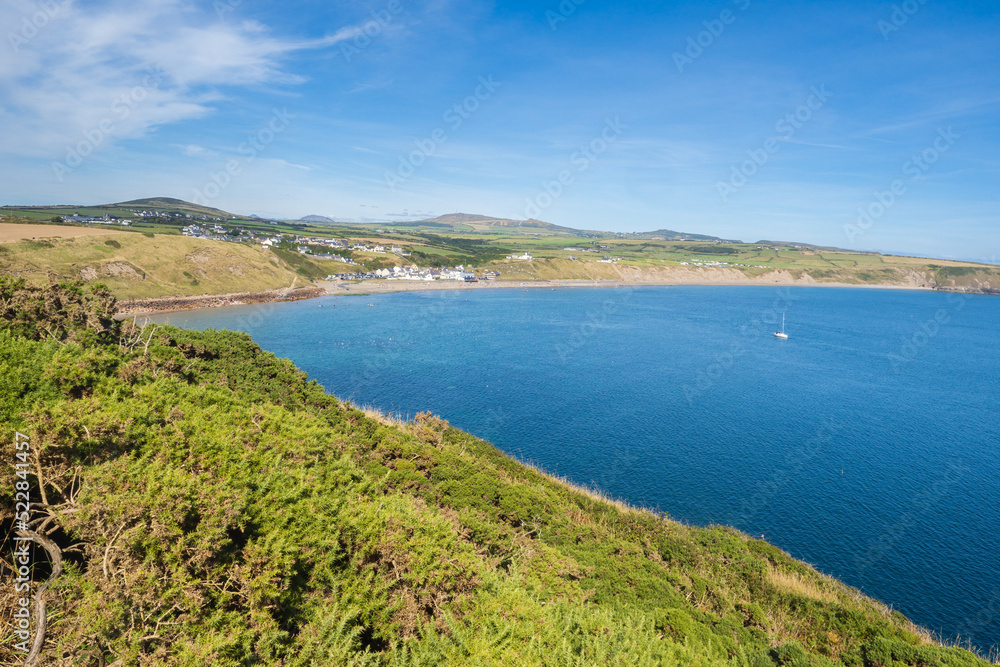 Walking on the Welsh Coast Path around Aberdaron on the Llyn Peninsula in North Wales