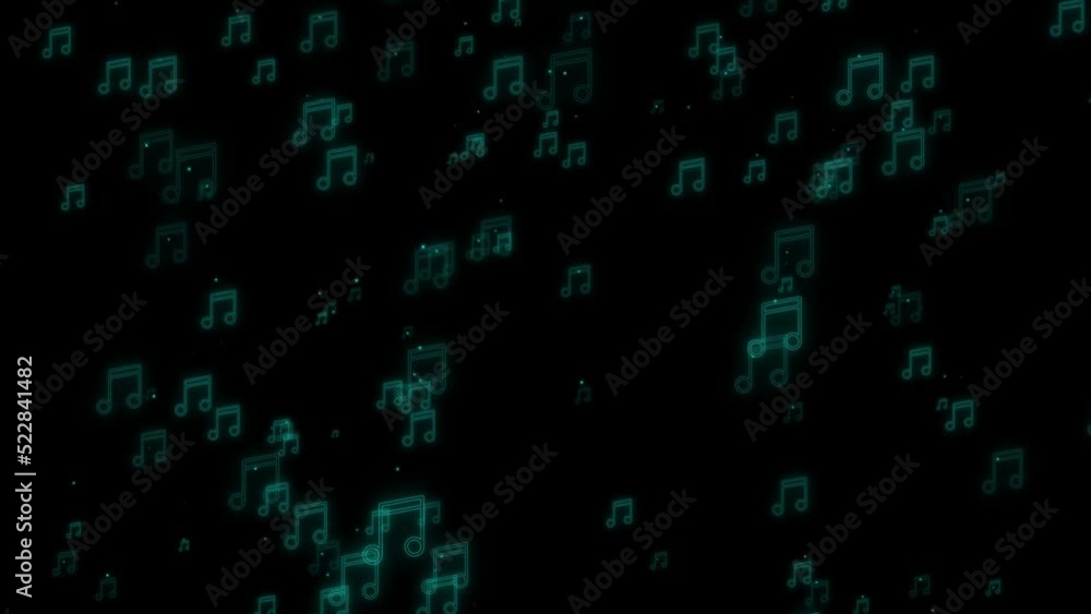 4k video of musical note icon on black background.Abstract Music note symbol particle Loop animation. Musical notes float background flares. For event, concert, title, festival, music videos 4k video of musical note icon on black background.Abstract Music note symbol particle Loop animation. Musical notes float background flares. For event, concert, title, festival, music videos