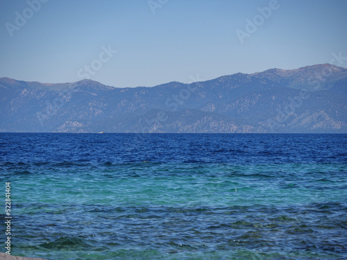 Blue water of Lake Tahoe California from Emerald Bay