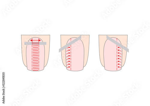 Manicure instruction. Nails vector illustrations. Lady fingers.