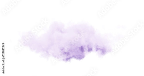 Purple cloud on white background. 3d rendering. 