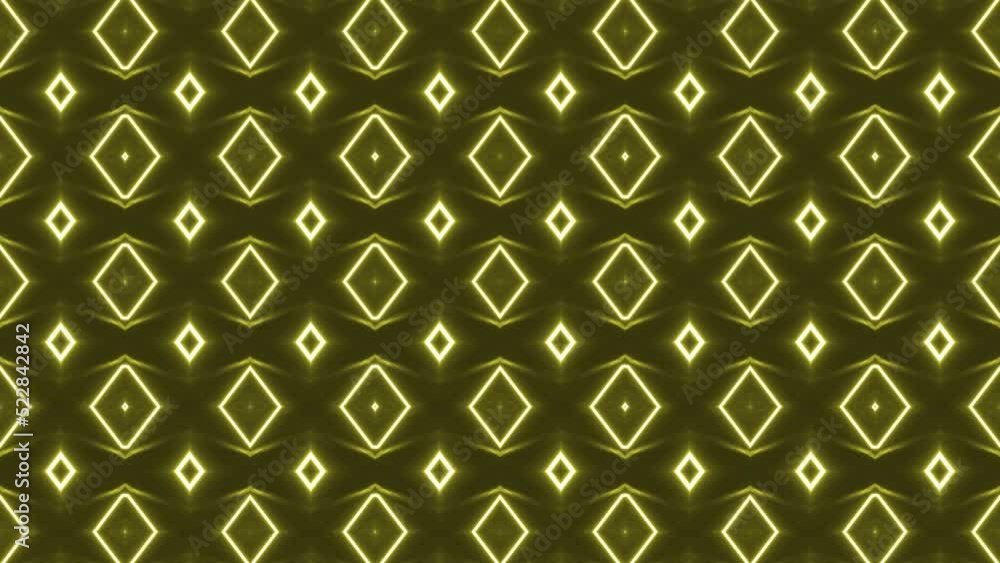 Abstract neon glowing geometric mosaic in futuristic design. Bright symmetrical pattern with neon glowing lines. Modern vj loop nightclub background Abstract neon glowing geometric mosaic in futuristic design. Bright symmetrical pattern with neon glowing lines. Modern vj loop nightclub background