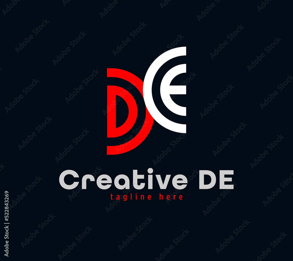 Creative D and E letter combination logo design. Linear animated corporate sports logo. Unique custom minimal design template vector illustration. Creative D and E letter combination logo design. Linear animated corporate sports logo. Unique custom minimal design template vector illustration.