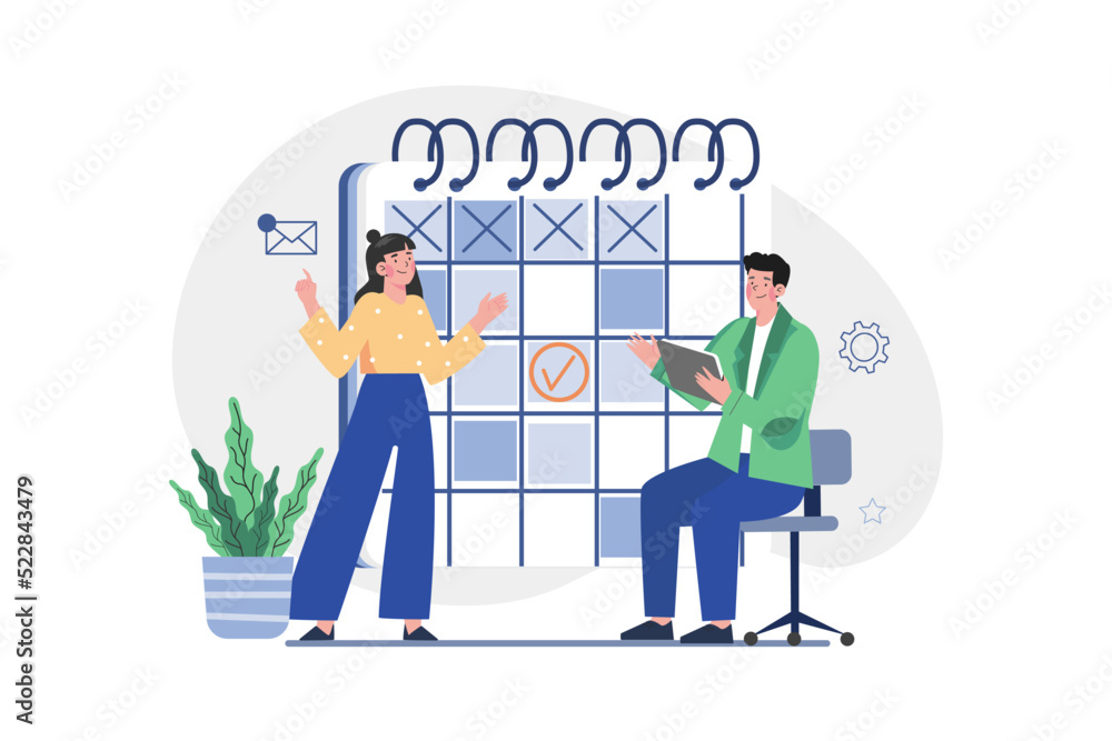 Appointment Scheduling Illustration concept on white background