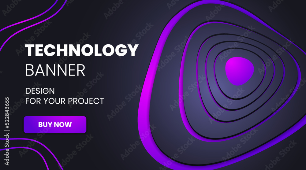Modern technology banner in geometry style. Futuristic hi-tech colorful background. Vector illustration. Dynamic neon purple line abstractions for typography, design frame for social media post. Modern technology banner in geometry style. Futuristic hi-tech colorful background. Vector illustration. Dynamic neon purple line abstractions for typography, design frame for social media post.