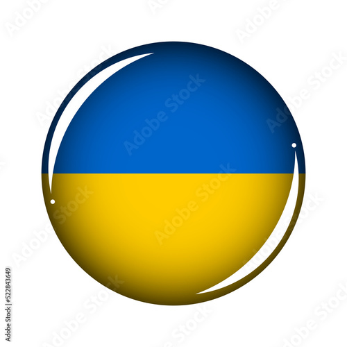 Round volumetric button with the flag of Ukraine. Sphere icon isolated on white background. Free Download Round volumetric button with the flag of Ukraine. Sphere icon isolated on white background. - GFXLoad