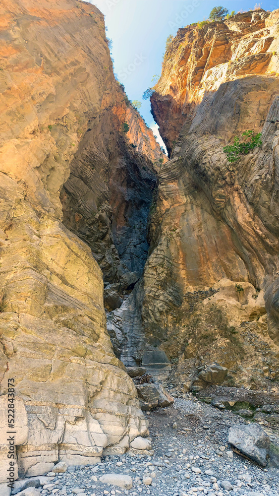 Famous Samaria Gorge, Crete, Greece. Beautiful background.