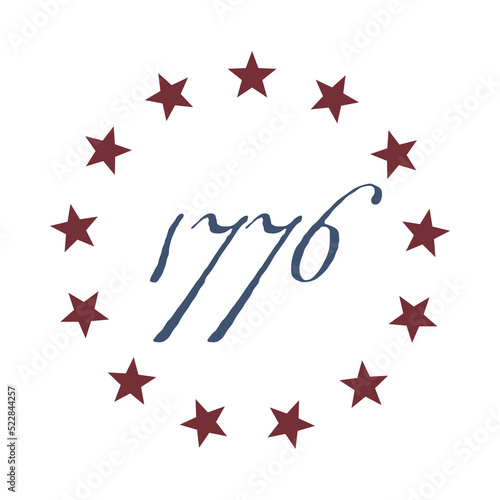 US Betsy Ross Flag Stars with 1776 | Farmhouse | EPS10 photo