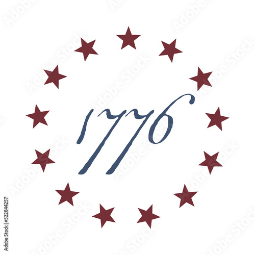 US Betsy Ross Flag Stars with 1776 | Farmhouse | EPS10