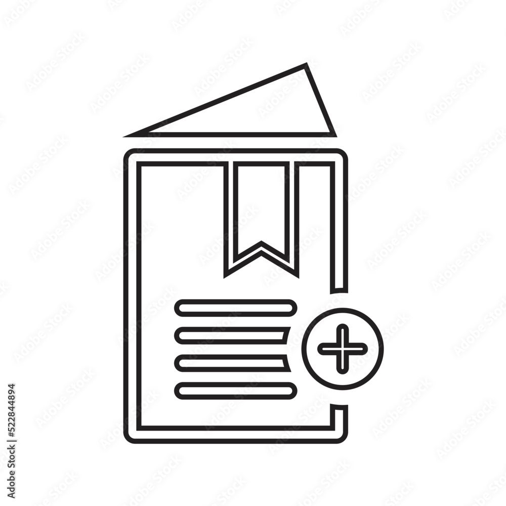 Book marking outline icon. Line art vector.
