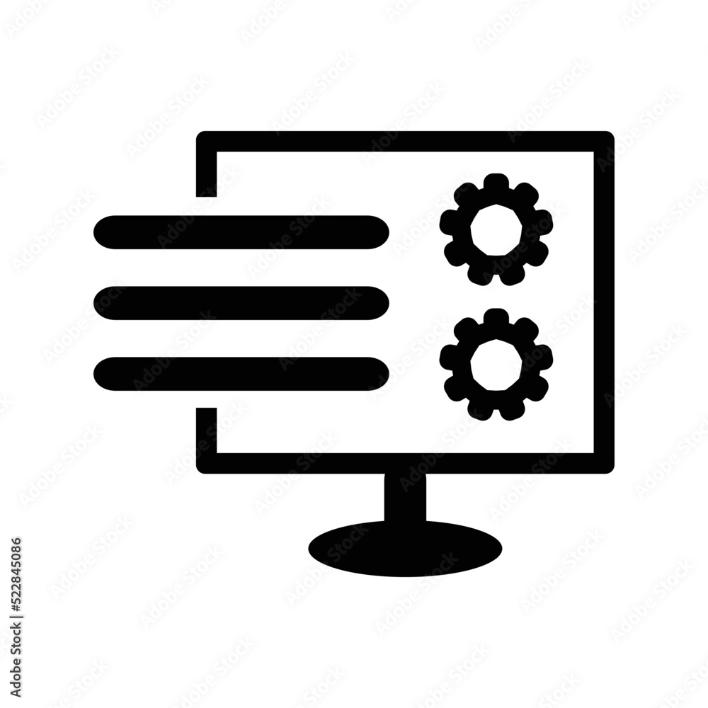 Content management icon. Black vector graphics. Content management icon. Black vector graphics.