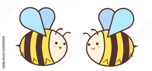 かわいい２匹のミツバチ